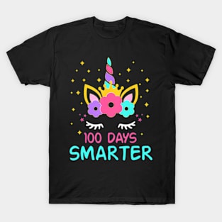 100 days of school Cute Unicorn 100th Day Of School Girls T-Shirt